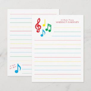 Remerciements Carte de remerciement de professeur de musique not