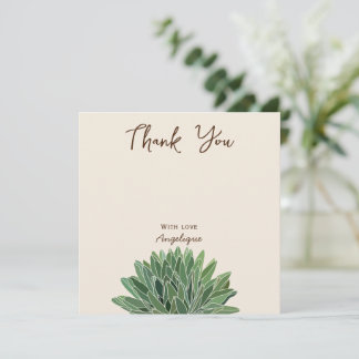 Remerciements Carte de remerciement de succulente du désert