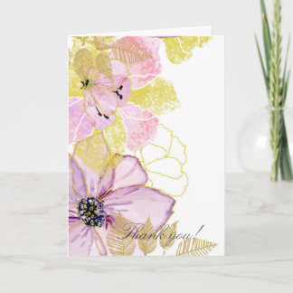 Remerciements Carte de remerciement délicate à motif floral aqua
