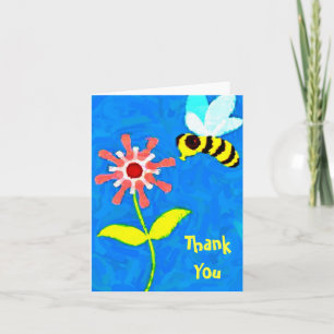 Remerciements Carte de remerciement dessin animé abeille bourdon