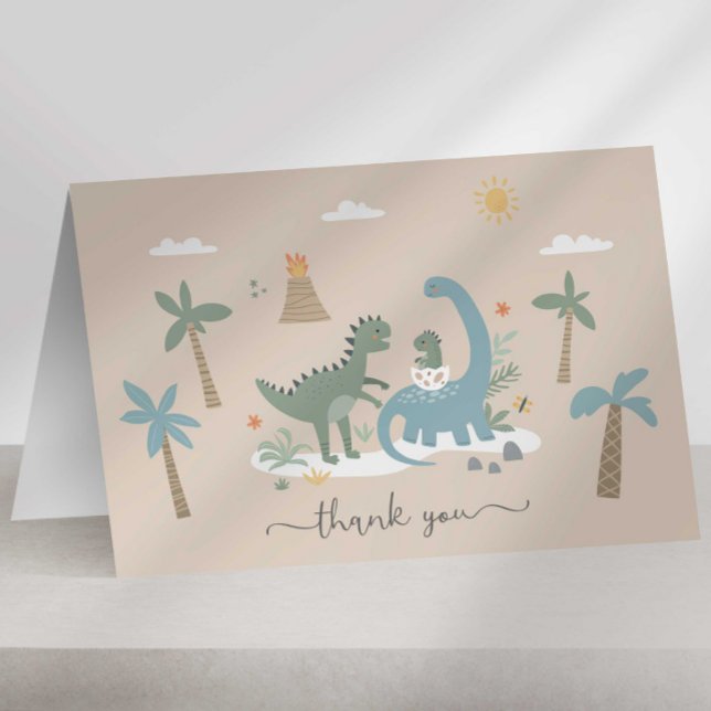Remerciements Carte de remerciement dinosaure (Créateur téléchargé)