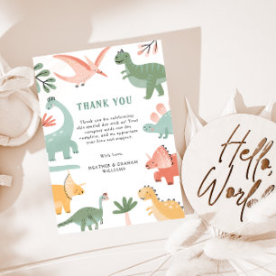 Remerciements Carte de remerciement Dinosaure