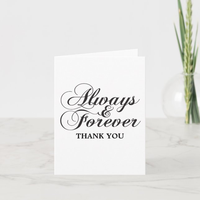 Remerciements Carte de remerciement Ebony Always & Forever (Devant)