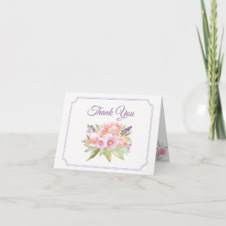 Remerciements Carte de remerciement élégant bouquet floral