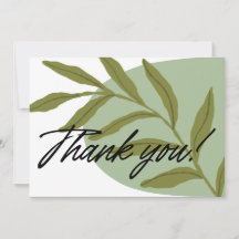 Carte de remerciement Elegant Greenery | Botanique