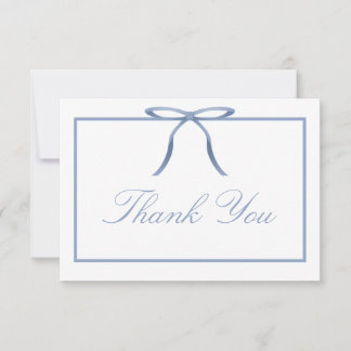 Remerciements Carte de remerciement élégante avec un nœud bleu p