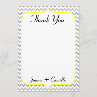 Remerciements Carte de remerciement élégante jaune et grise à ch