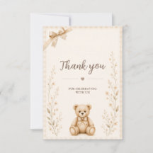 Carte de remerciement élégante pour baby shower av