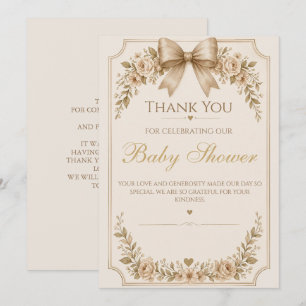 Remerciements Carte de remerciement élégante pour Baby Shower Ou