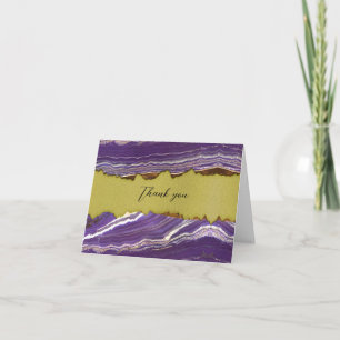 Remerciements Carte de remerciement en marbre violet faux avec d