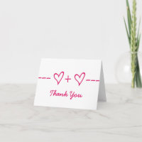 Carte de remerciement Équation de cœur rose