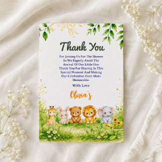 Remerciements Carte de remerciement fantaisiste de la jungle à l