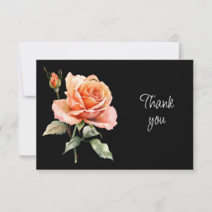 Remerciements Carte de remerciement fleur de jardin de roses mag