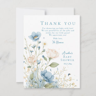 Remerciements Carte de remerciement Fleur sauvage bleue de l'oie