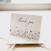 Carte de remerciement Fleur sauvage violette