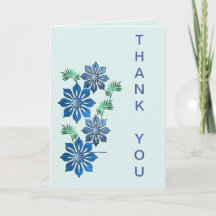 Carte de remerciement Fleurs Bleues