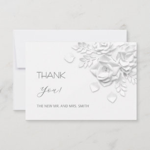 Remerciements Carte de remerciement Fleurs découpées en 3D Roses