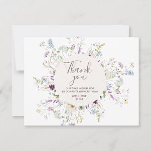 Remerciements Carte de remerciement Fleurs sauvages