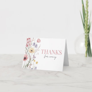 Remerciements Carte de remerciement Fleurs sauvages Baby in Bloo