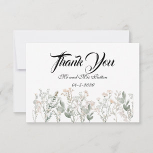 Remerciements Carte de remerciement Fleurs sauvages de la forêt