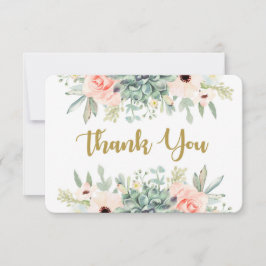 Remerciements Carte de remerciement floral aquarelle de succulen