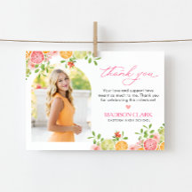 Carte de remerciement Floral Citron fraîchement di