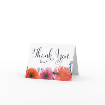 Carte de remerciement florale aquarelle Navy
