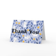 Carte de remerciement florale avec un chat mignon