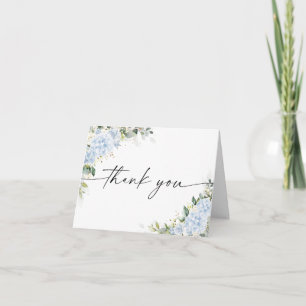 Remerciements Carte de remerciement florale d'hortensia bleue