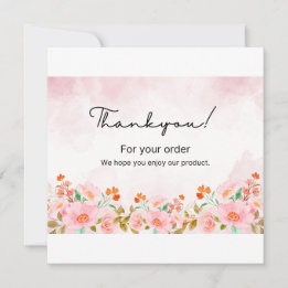 Remerciements Carte de remerciement florale – Entreprise aquarel