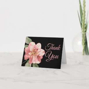 Remerciements Carte de Remerciement Florale Fleur de Lys Rose No