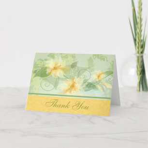 Remerciements Carte de remerciement florale orange avec damas