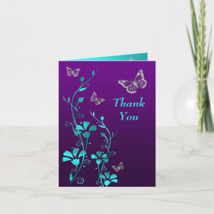 Remerciements Carte de remerciement florale papillon violet sarc