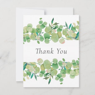 Remerciements Carte de remerciement florale simple eucalyptus po