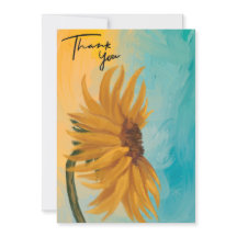 Carte de remerciement florale Tournesol 