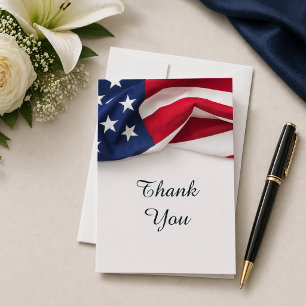Remerciements Carte de remerciement funéraire patriotique avec d