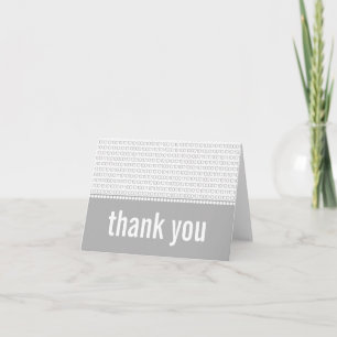 Remerciements Carte de remerciement Geek Chic Code binaire, Gris