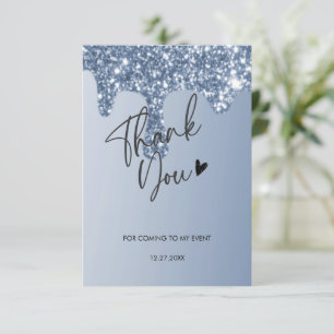 Remerciements carte de remerciement glitter drip pour votre venu