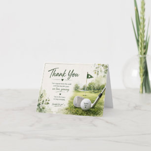 Remerciements Carte de remerciement Golf avec balle de golf sur 