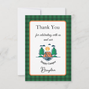 Remerciements Carte de remerciement Happy Camper pour l'annivers