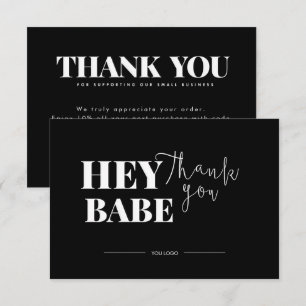 Remerciements Carte de remerciement Hey Babe – Entreprise petite