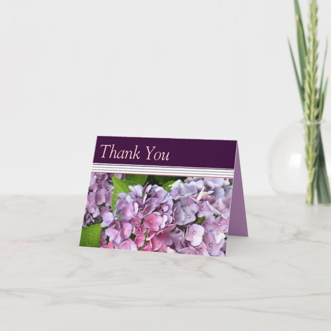 Remerciements Carte de remerciement Hydrangea (Devant)