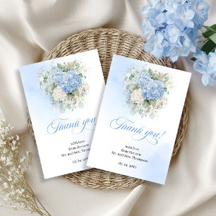 Remerciements Carte de remerciement Hydrangea Bleu Tendre Eucaly