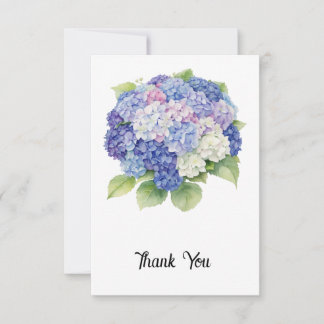 Remerciements Carte de remerciement Hydrangea Flat