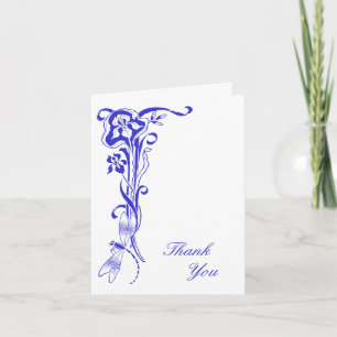 Remerciements Carte de remerciement Iris & Dragonfly Royal Blue