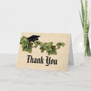 Remerciements Carte de remerciement Ivy de fin d'études