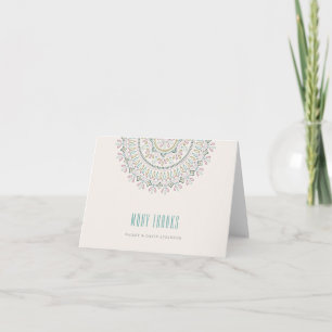 Remerciements Carte de remerciement Jardin Mandala - Turquoise