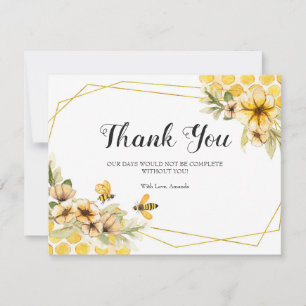 Remerciements Carte de remerciement jaune tournesol Shower de ma