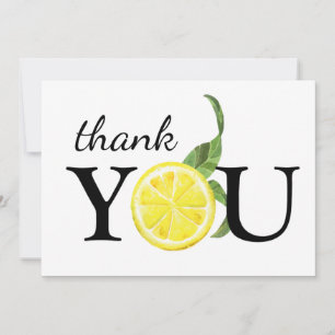 Remerciements Carte de remerciement jolie citron à l'aquarelle