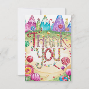 Remerciements Carte de remerciement Kids Candyland
